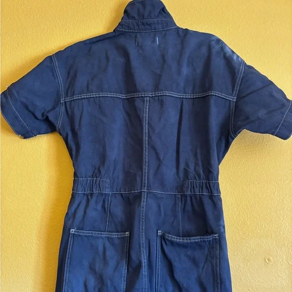 We The Free Blue Jumpsuit- Denim Hand dyed- boho, streetwear Size Small - Picture 13 of 14